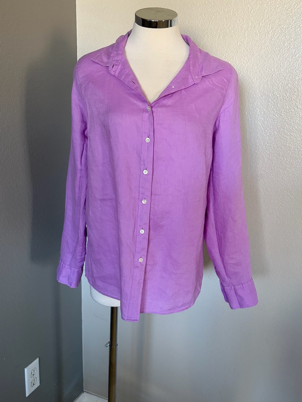 J. Crew Lavender Button-Down Linen Shirt